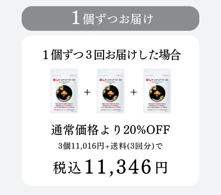 3個定期促進　1個ずつ3回価格1