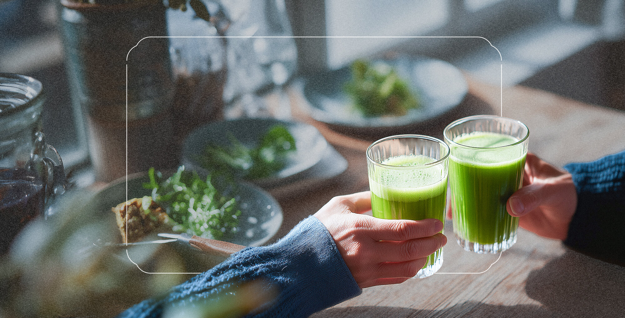 青汁片手に乾杯