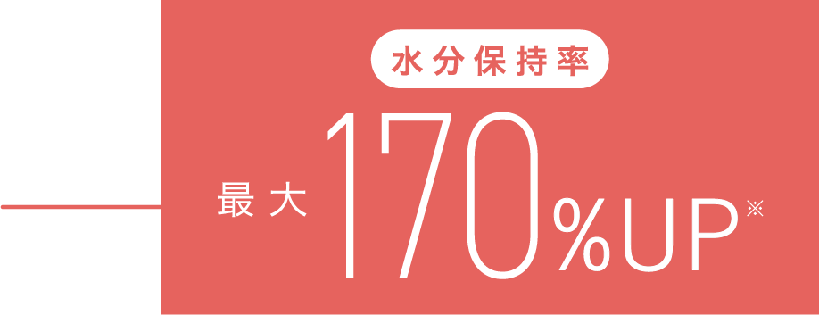 水分保持率最大170%UP