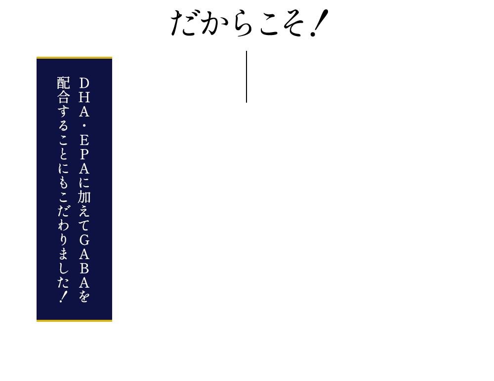 だからこそ！DHA・EPAに加えてGABAを配合することにもこだわりました！