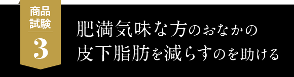 3.肥満気味な方のおなかの皮下脂肪を減らすのを助ける