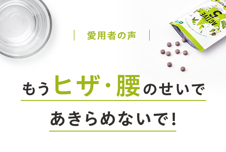 愛用者の声 もうヒザ・腰のせいで あきらめないで！