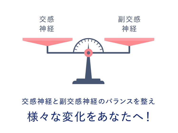 交感神経、副交感神経交感神経と副交感神経のバランスを整え様々な変化をあなたへ！