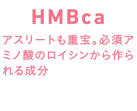 HMBca アスリートも重宝。必須アミノ酸のロイシンから作られる成分